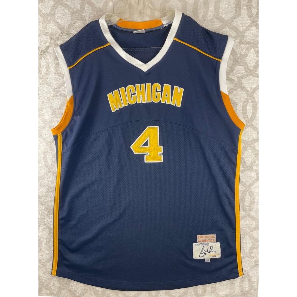 Adidas True School Authentics Michigan Chris‎ Webber 4 Jersey Navy 2XL 54 1992